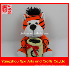 Boa qualidade animais de pelúcia brinquedo tigre de pelúcia tigre caixa de moeda banco de tigre